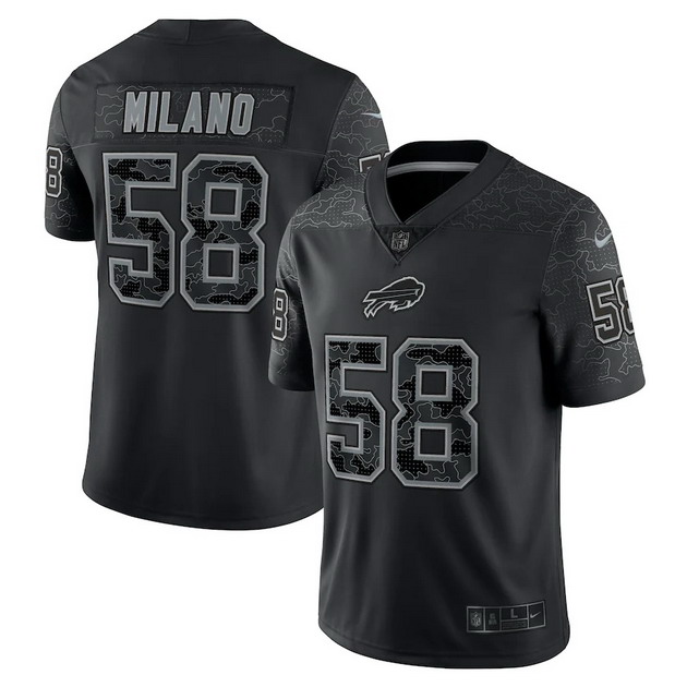 mens nike matt milano black buffalo bills rflctv limited jersey